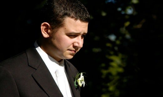 Unhappy Groom in marriage